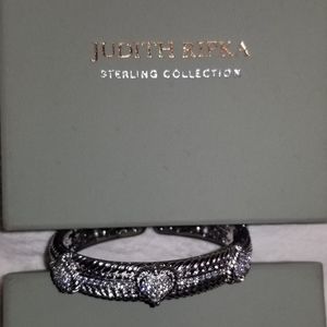 Judith Ripka Diamonique 3 Heart Cuff Bracelet